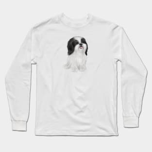 An Adorable Black and White Shih Tzu - Just the Dog Long Sleeve T-Shirt
